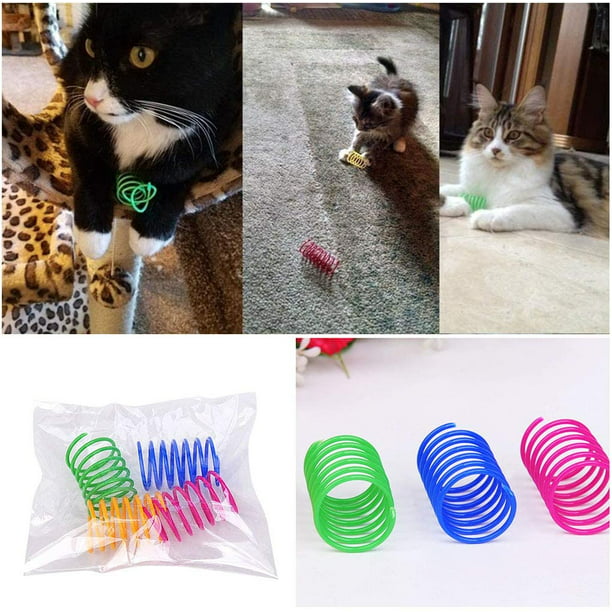 Muelles en espiral para gatos, paquete de 4 juguetes para gatos, mata el  tiempo y mantente saludable, juguetes interactivos para gatos, duraderos, de  plástico pesado, coloridos juguetes para gatos para abofetear, morder
