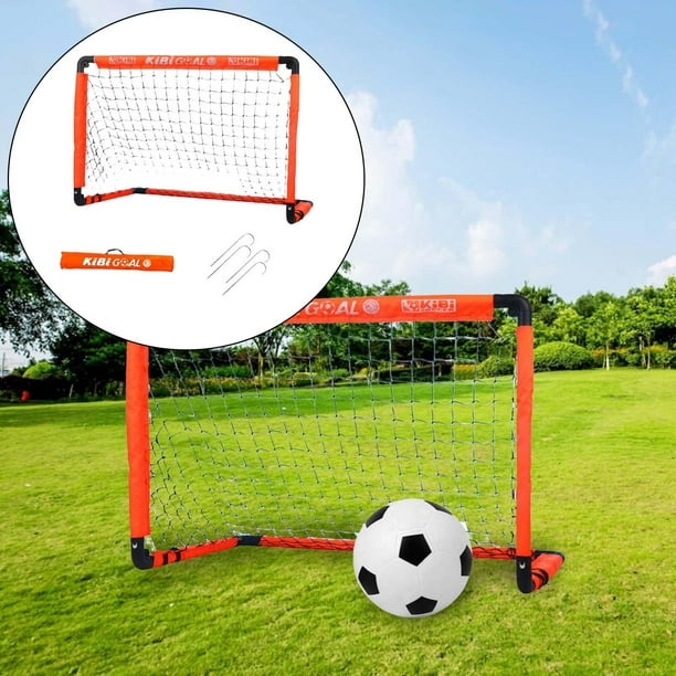 Porterías de fútbol de 6 x 4 pies para patio trasero, red de fútbol  portátil con redes de alta resistencia, estacas de suelo, cierre de ocho  formas