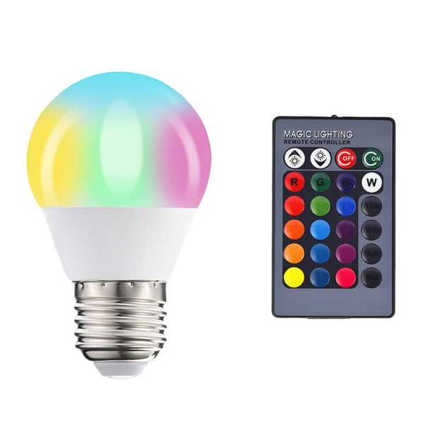 2 Bombillas LED Que Cambian de Color con Control Remoto para Decoración Del  Hogar 15 W RGBW Yinane Mando a distancia con bombilla RGB