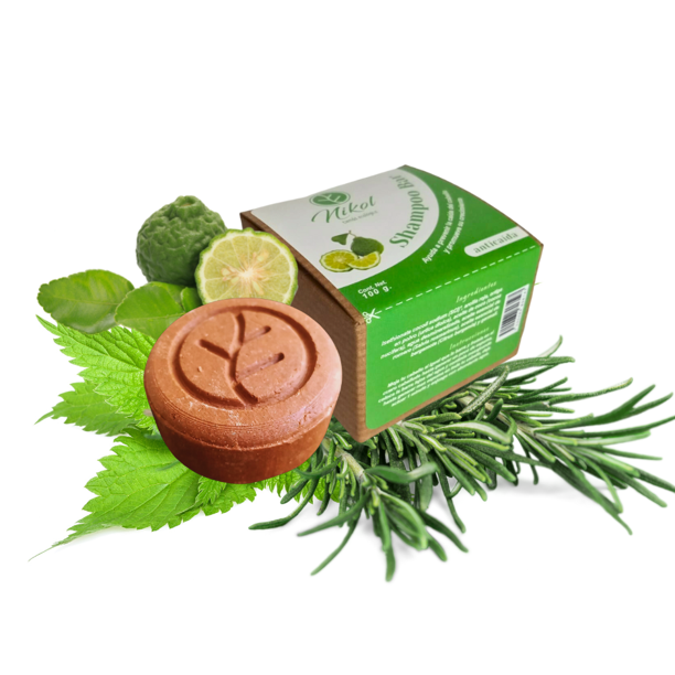 Shampoo bar anticaida bergamota romero 100gr Nikol tienda ecologica
