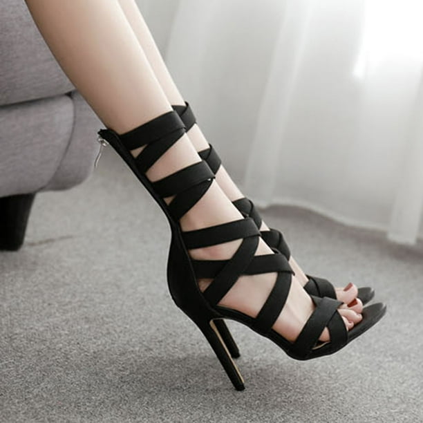 Zapatos verano para mujer, zapatos romanos con banda elástica, Sandalias de tacón fino, Wmkox8yii hfjk1788 Walmart en línea
