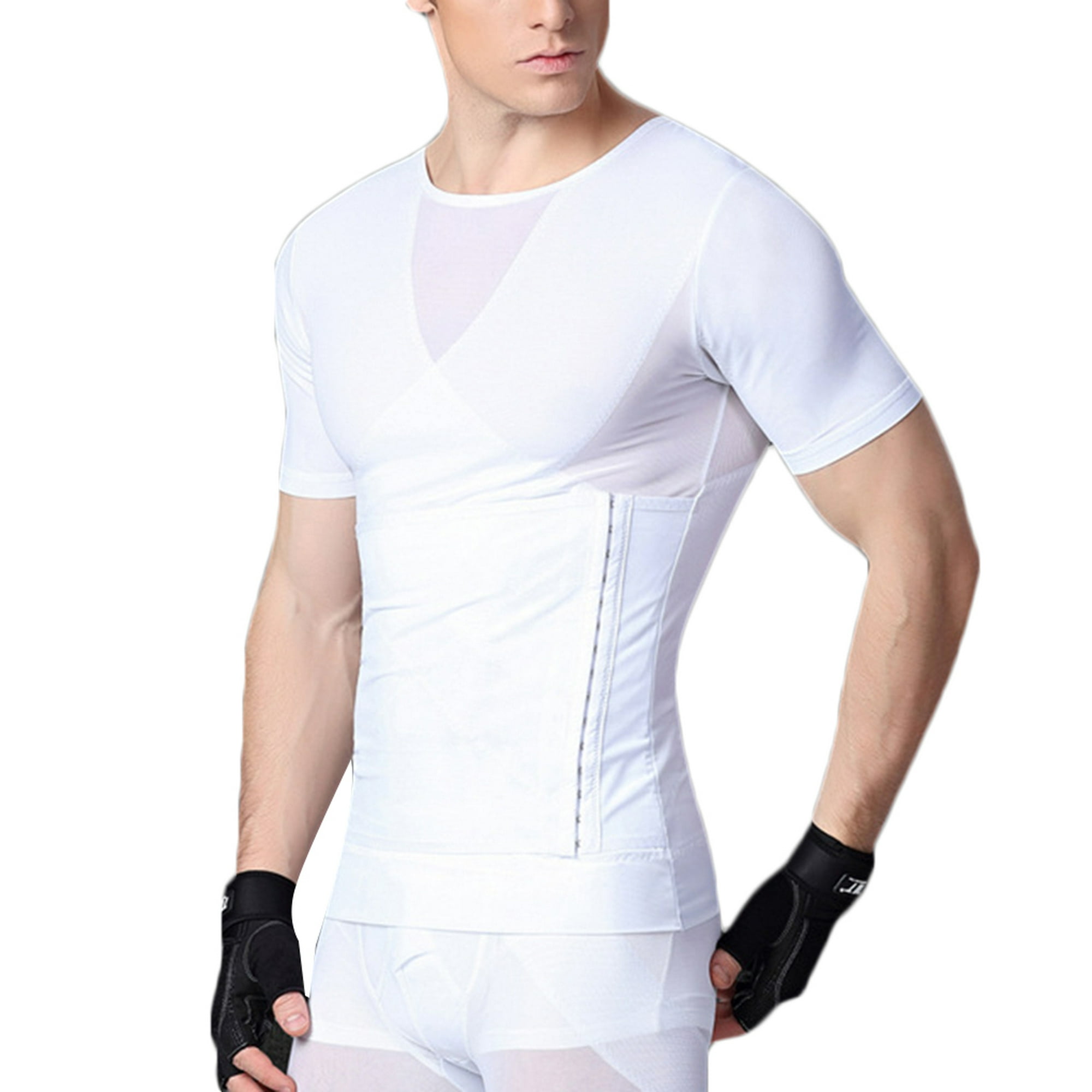Camiseta de compresión para hombre, entrenador de cintura ajustable, corsé,  cinturón delgado, moldea Sweethay FS11386-06