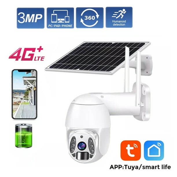Cámara Solar 4G PTZ Tuya Smart App 2MP 3.6mm detección movimiento