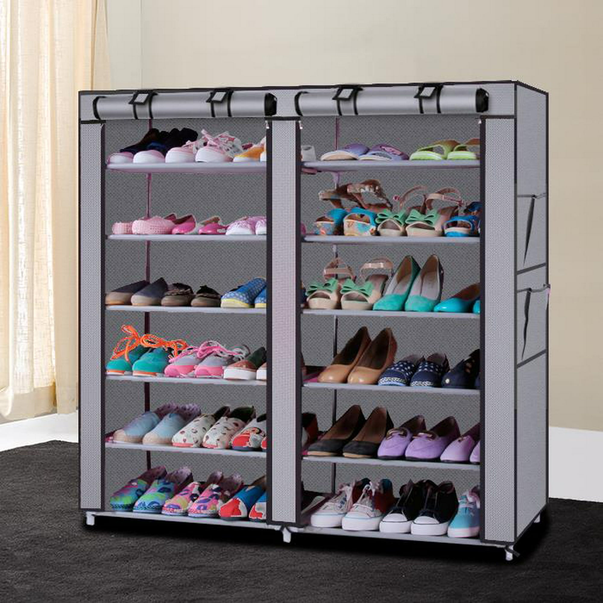 Zapatero de 7 niveles para almacenamiento de 42 pares de zapatos, estantes  de plástico para zapatos, organizador para armario, pasillo, dormitorio