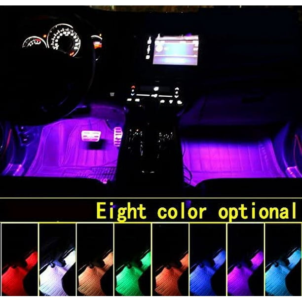 Luces interiores del coche, Winzwon Interior del coche LED Luces interiores  del coche, Tiras de luces LED del coche, Luces ambientales del coche  multicolor 48LED con control de aplicación y puerto USB