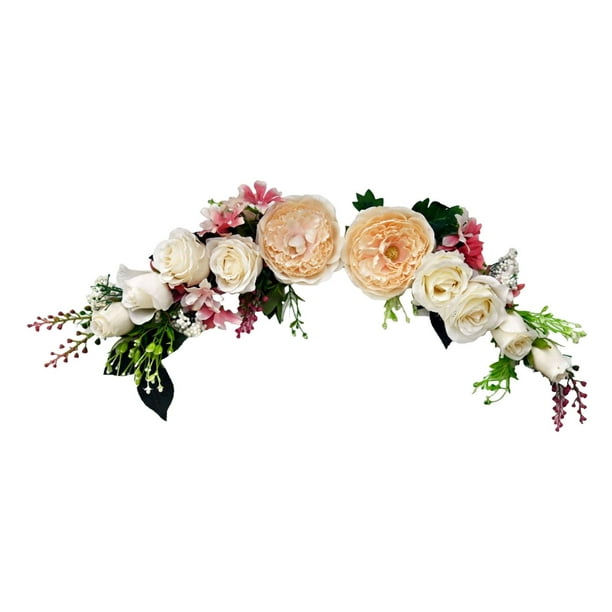 boda artificial flores arreglo guirnalda puerta umbral flor Floral Swag  para el hogar telón de fondo decoración de Amarillo Macarena Flores de arco  de boda