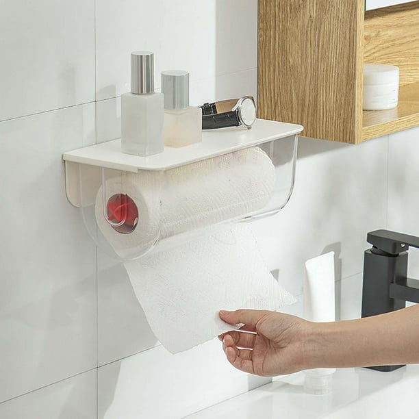 Soporte de papel de cocina Soporte de toalla de papel Organización de  cocina de autopega Dispensador de pared de papel higiénico para tocador  Cocina