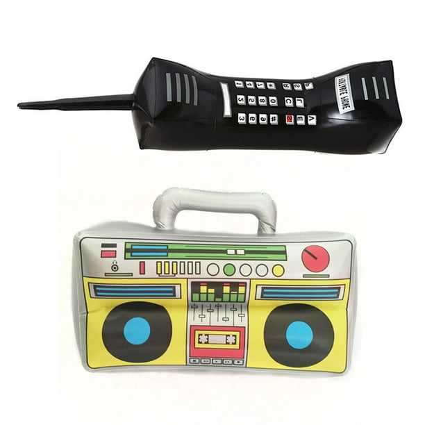 5 Uds 90s 80s Radio Inflable Micrófono Inflable Teléfono Móvil