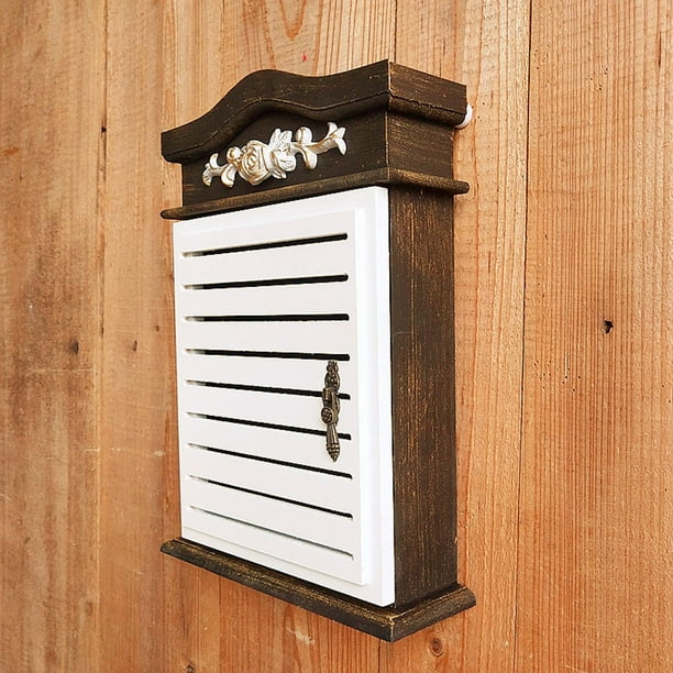 Organizador de llaves, caja de pared de madera para armario de