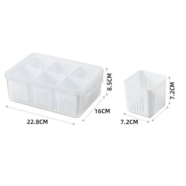 Organizador de almacenamiento de alimentos de 6 rejillas, contenedores de  nevera transparentes, caja BLESIY Contenedor de almacenamiento