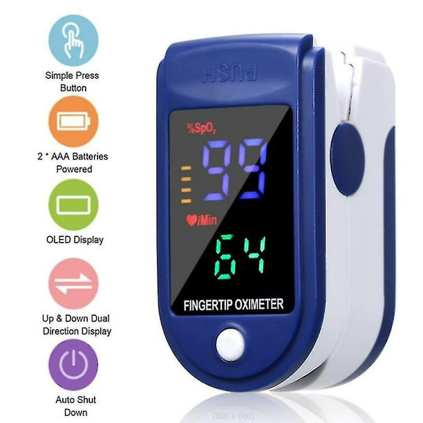 Monitor de frecuencia cardíaca, 0,96 pulgadas Pulso en el dedo Medidor de  oxígeno en sangre en el dedo Medidor de oxígeno en sangre Diseño  revolucionario Jadeshay A