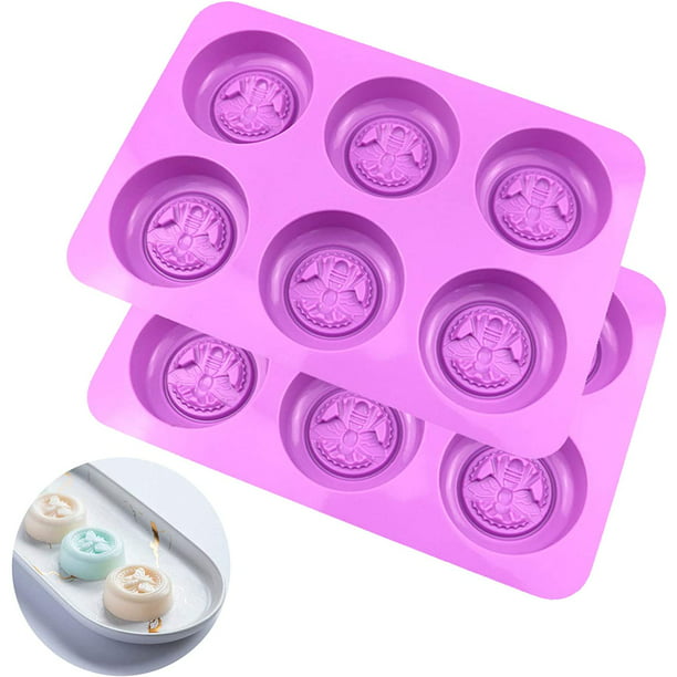 Set de 2 Moldes de Silicona para Jabones Artesanales 6 Cavidades Rosa--  Sincero Electrónica