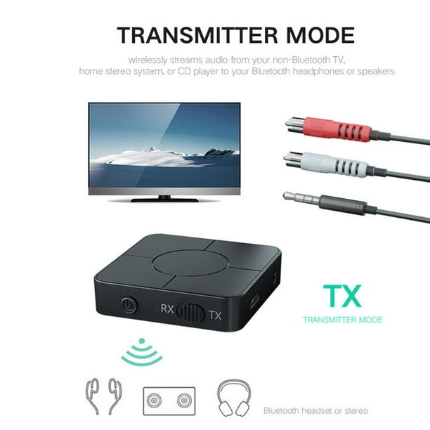 Receptor De Transmisor Bluetooth 5.0 Para Tv Adaptador De Audio Inalámbrico  2 En 1 Con Pantalla Lcd 8 Horas De Transmisión De Llamadas Manos Libres Para  El Sistema Estéreo Del Hogar Del