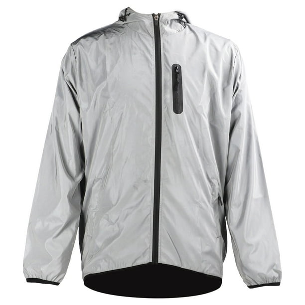 Abrigo de chaqueta reflectante, abrigo reflectante completo para ciclismo,  chaqueta con capucha para ciclismo, abrigo para correr con capucha,  claridad notable
