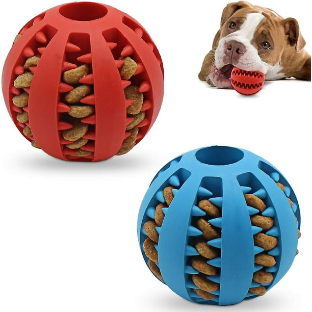 Pelota de juguete interactiva para perros masticadores  agresivos, pelota de búsqueda duradera para perros con risitas chirriantes,  divertida bola de goma elástica para perros, juguete masticable para  limpieza de dientes pequeños