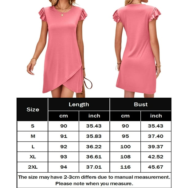 Vestimenta Casual Vestido casual de algodón Estilo elegante Vestido corto  para mujer Traje diario (Rosa M) Cgtredaw para Mujer Rosa T XL