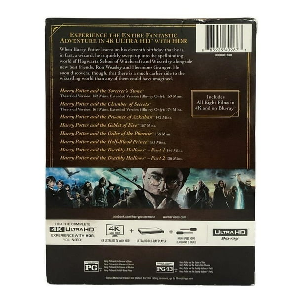 Harry Potter: Colección de 8 películas [4K Ultra HD + Blu-ray] [4K