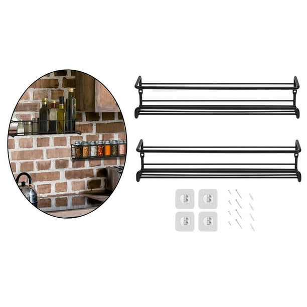 Organizador de especias montado en la pared, estante colgante de 3 niveles,  estante grande para condimentos para gabinete de cocina, despensa, puerta