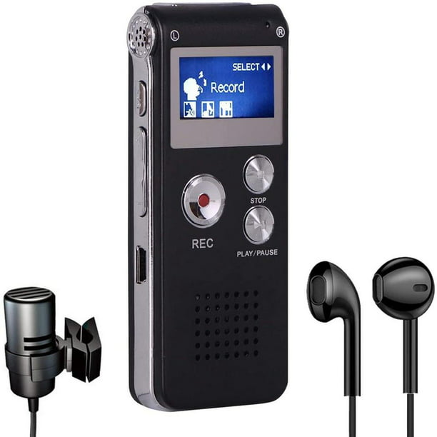Grabadora de voz digital de 16 GB grabadora de voz con reproducción para  conferencias - Dispositivo de grabación de cinta pequeña mejorada con