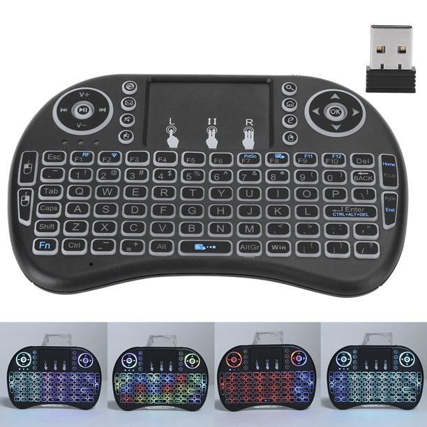 Pequeño teclado inalámbrico, Mini RGB siete colores G teclado inalámbrico  Mini teclado inalámbrico uso conveniente