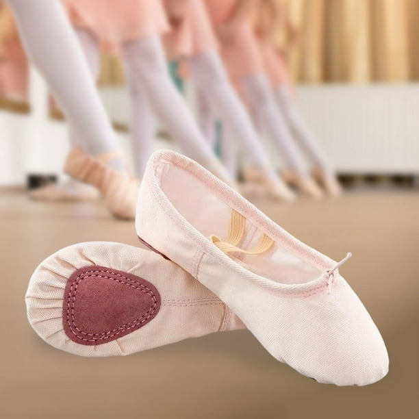 Zapatos de Ballet de Lona Profesional para Practicar Ejercicio, Yoga,  Gimnasia, Zapatos Dividida para Niñas Y Rosa cro 29 Sunnimix Zapatilla  Ballet