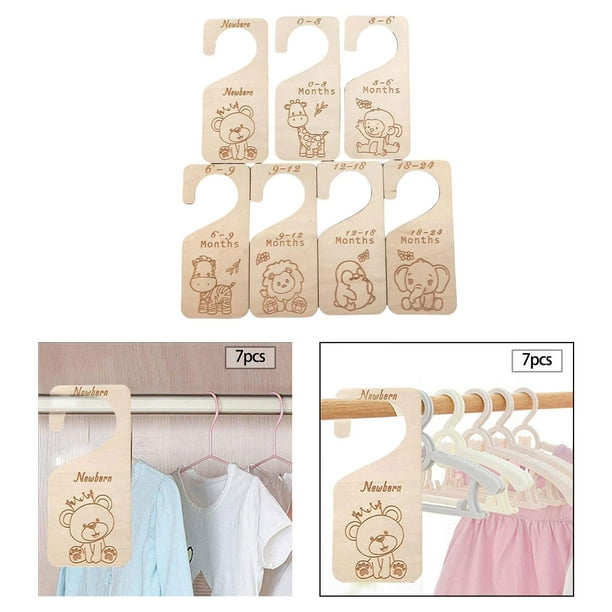 Perchas para ropa de bebé//Perchas de madera/Regalo de Baby Shower/Recién  nacido a 24 meses/Divisores de ropa/Ropa de bebé/Perchas de  armario/Organización -  España