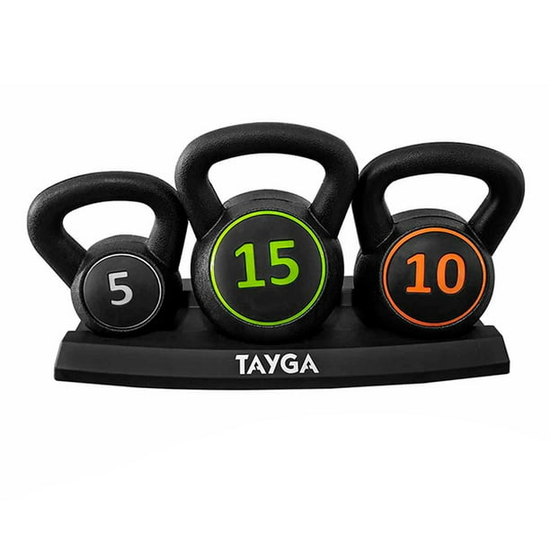 Tayga pesa rusa plástica kettlebell 8 kg antiderrapante