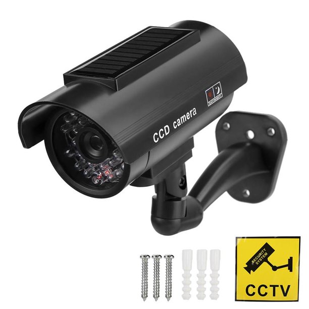 Camara Vigilancia Seguridad Falsa Simulada Luz Led Casa