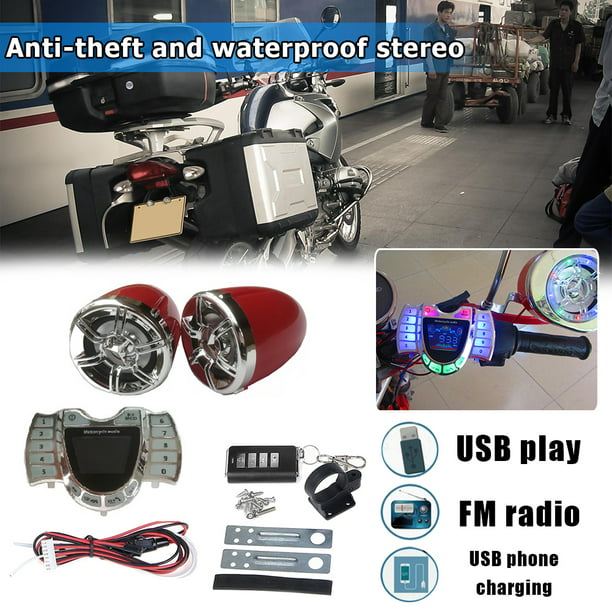 Altavoces estéreo para motocicleta, sistema de Audio, amplificador Bluetooth,  Radio resistente al agua Hy YONGSHENG 8390605875274