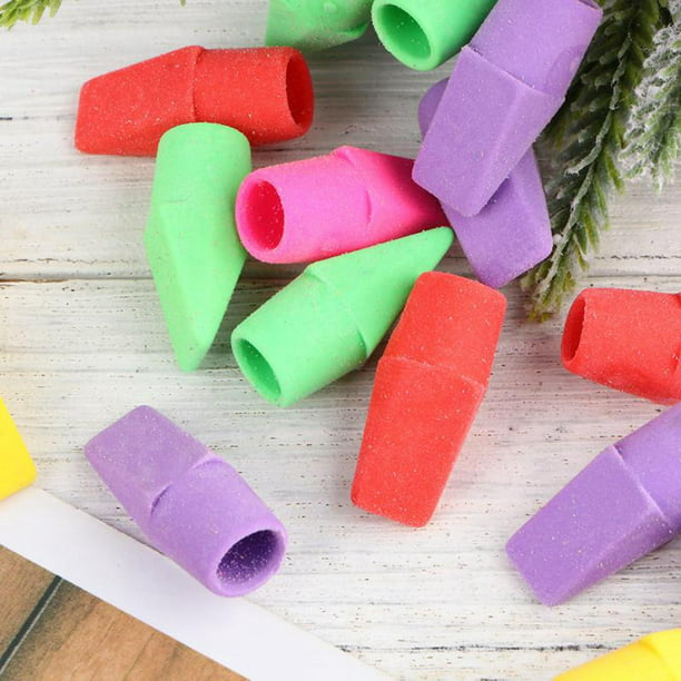  BlingKingdom 50 gomas de borrar para lápices de colores, tapas  de borrador, borradores para niños, suministros escolares para profesores  (5 colores) : Productos de Oficina