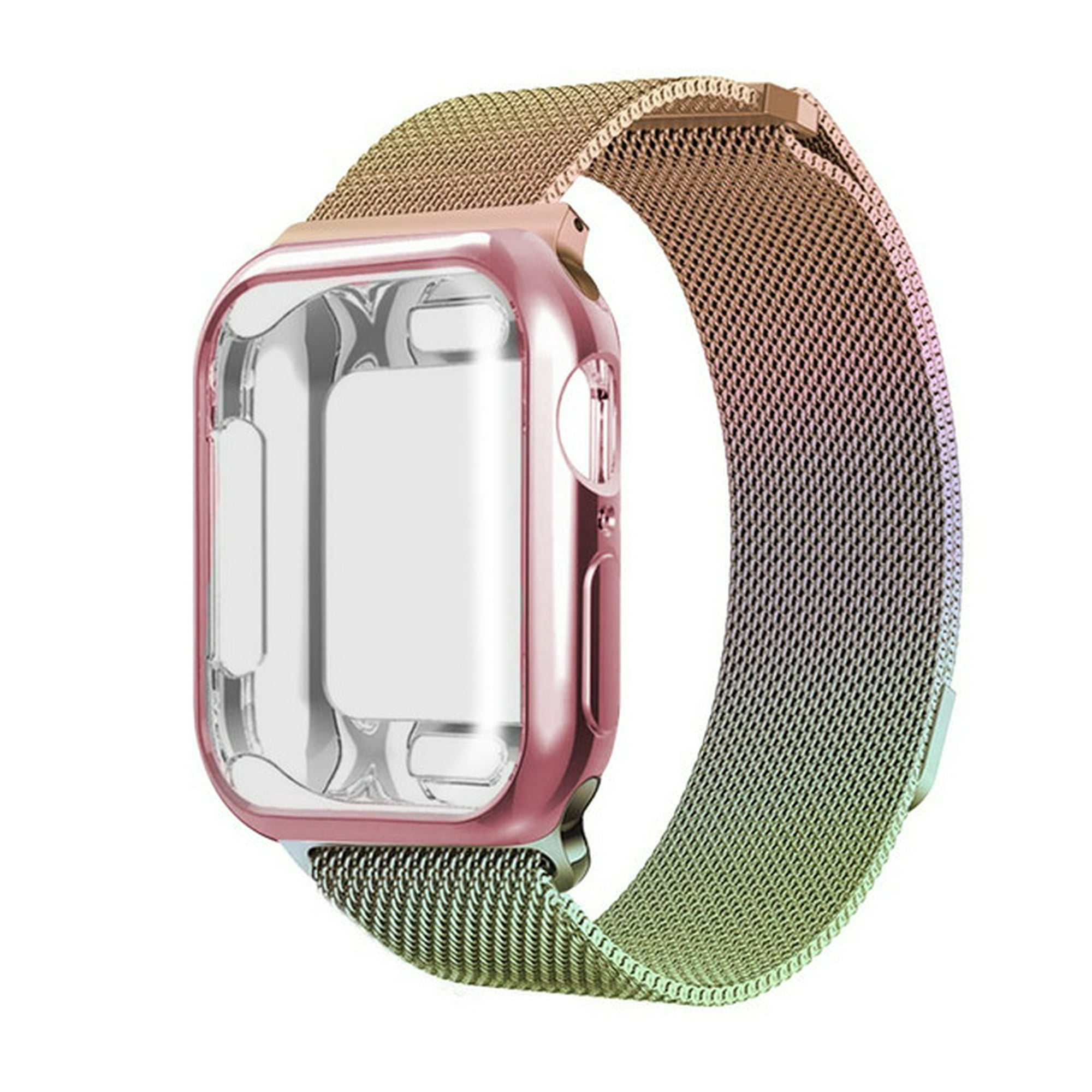 Correa metálica para apple watch de 40 mm + protector completo de pantalla (Tpu). mamá pulpo milanese mica completa