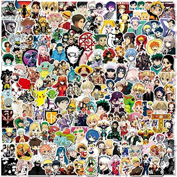 Paquete 200 pegatinas anime manga, diseño moda, calcomanías Hydroflask,  libros, MacBook, laptop y fundas teléfono