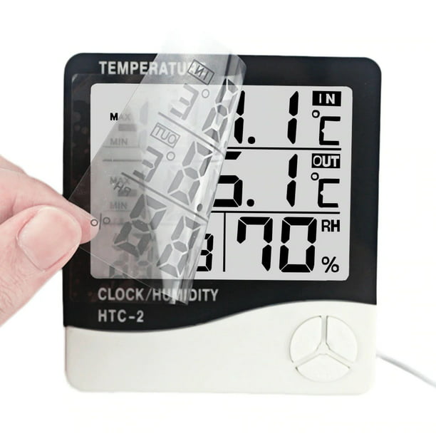 Higrometro Termometro Medidor Humedad Reloj Alarma Exterior OEM