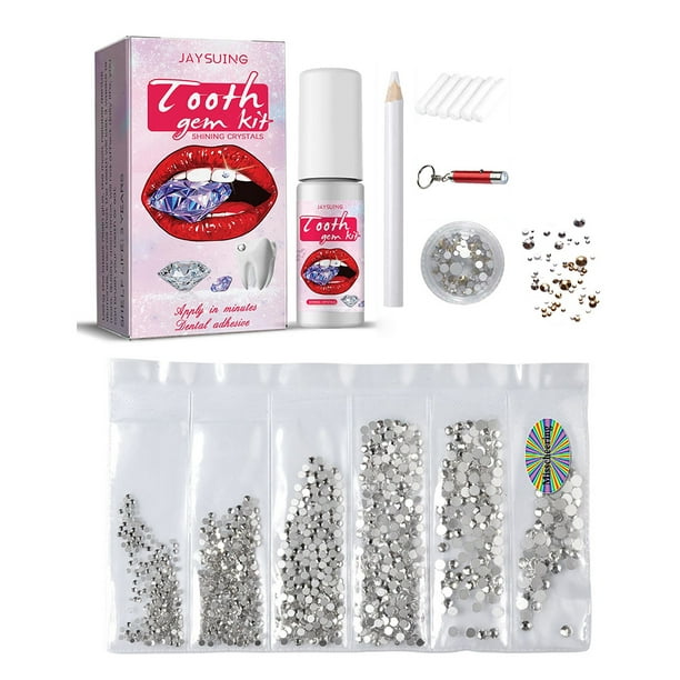 Kit de gemas dentales, kit de joyería de dientes, kit de cristal
