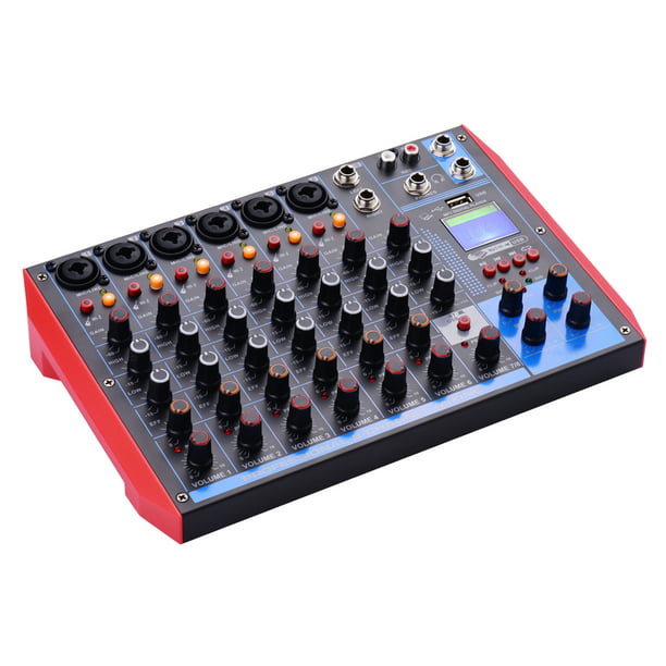Mezclador de audio de 8 canales, tablero de sonido, mezclador de consola  mezcladora individual Phantom Power Grabación Consola de mezcla para DJ