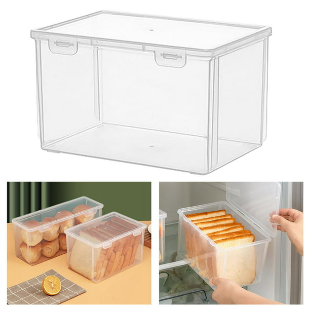ZeJlo Contenedores de almacenamiento de plástico con tapas, contenedores de  almacenamiento transparentes con tapas, 3 cajas de plástico para organizar