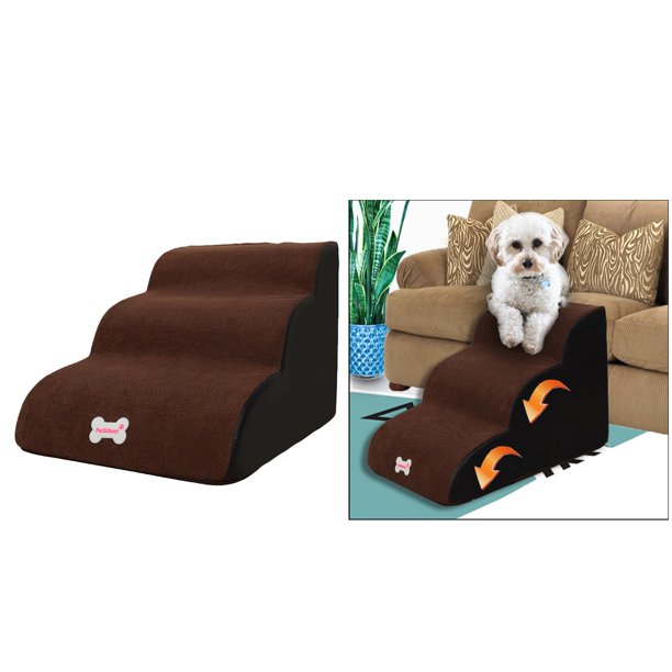 Rampa plegable de madera para mascotas, antideslizante, 3 niveles de  altura, escalera ajustable para perros pequeños - AliExpress