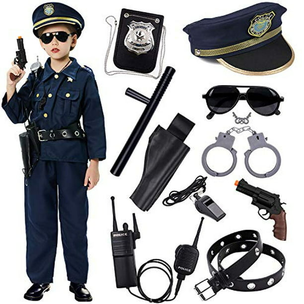 Conjunto de Disfraz de Policía Camisa, Pantalones, Sombrero