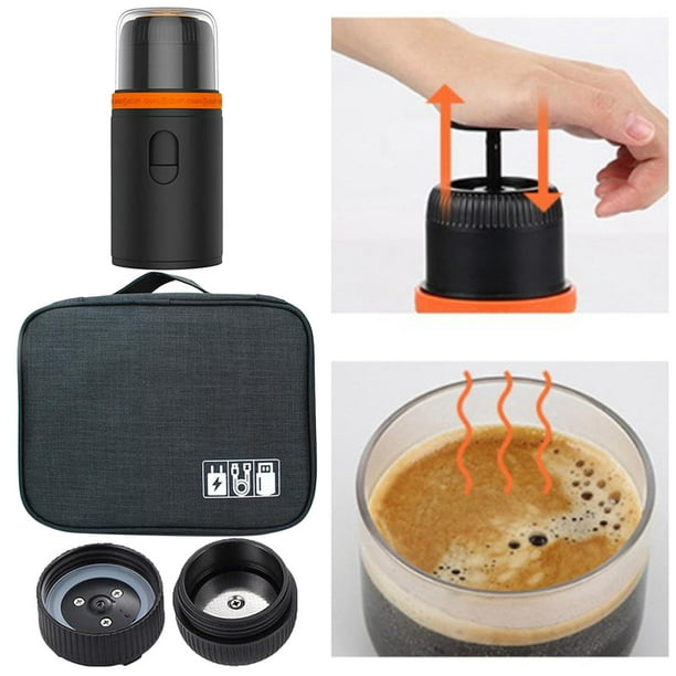  Cafetera manual portátil Máquina de café expreso de mano Mini cafetera  Cafetera Diseño de viaje al aire libre (negro) : Hogar y Cocina