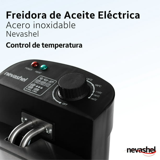 Freidora Electrica De Aceite 3.5l Nevashel Ad-5219 De Acero Inoxidable  Multifuncional Con Control De Nevashel AD-5219