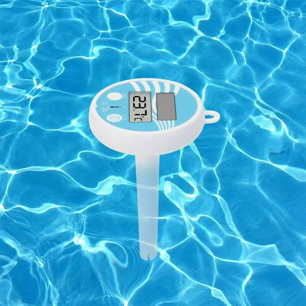 Termómetro de piscina, pantalla solar digital de temperatura del agua,  fácil lectura, Fahrenheit Celsius, termómetro flotante para piscina,  termómetro