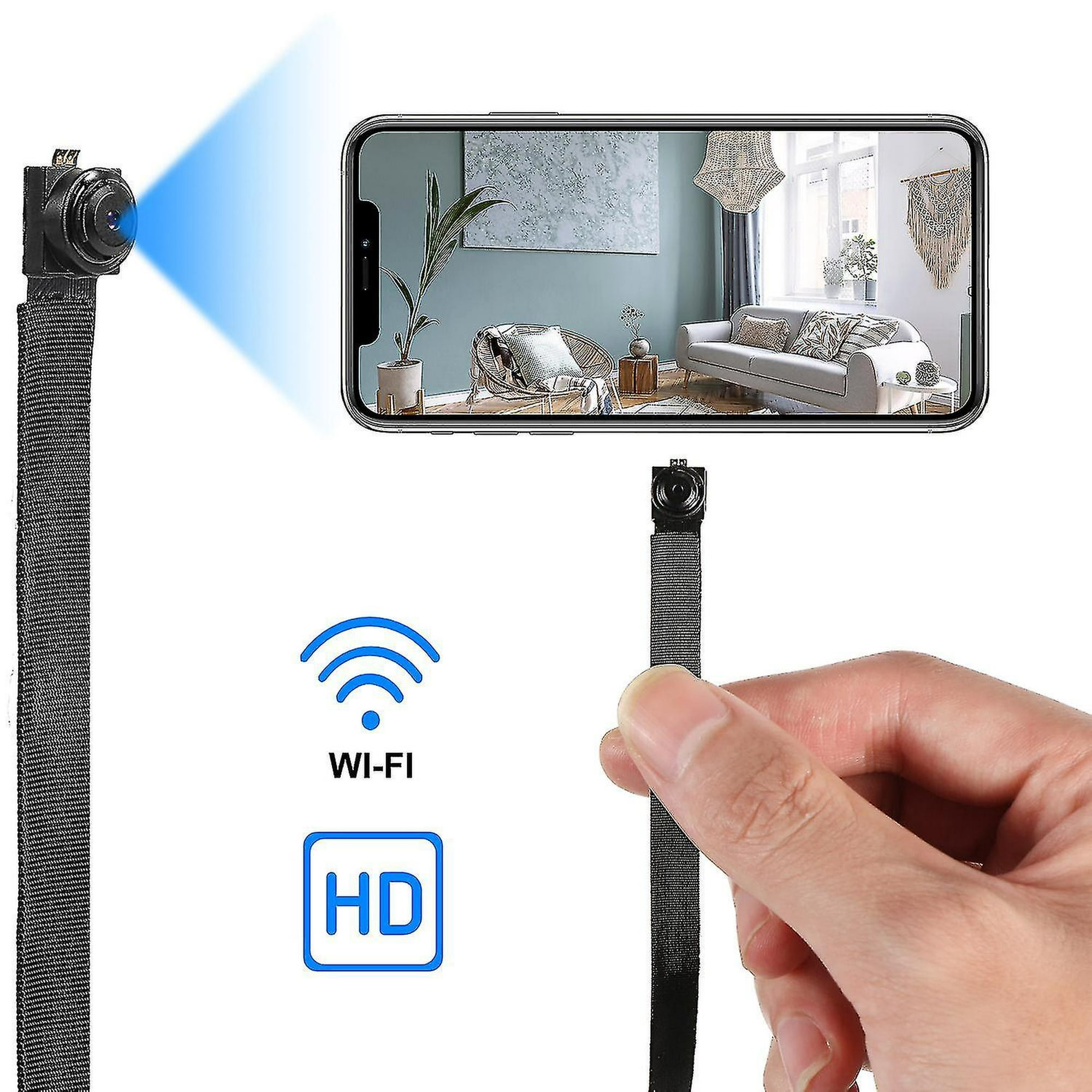 Mini cámara oculta WiFi, cámara espía HD 1080P pequeño módulo DIY niñera  Cam para seguridad en el hogar y la oficina