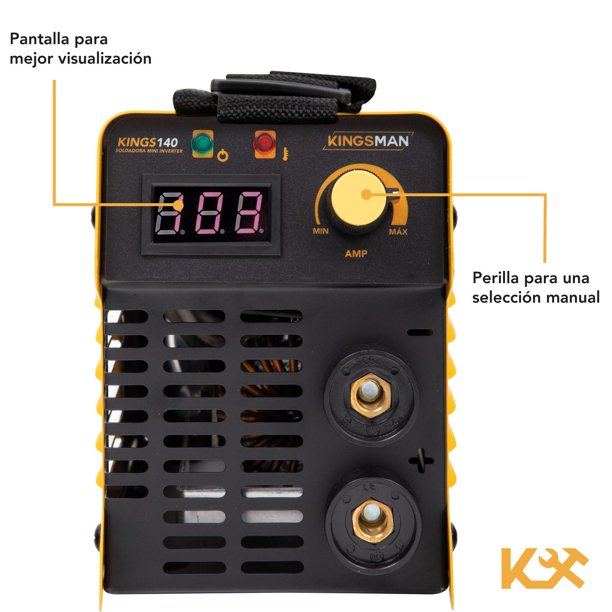 Soldadora Inverter 110V/220V Con Careta Electronica Soldar amarillo  Kingsman KINGS140, KINGMSK200