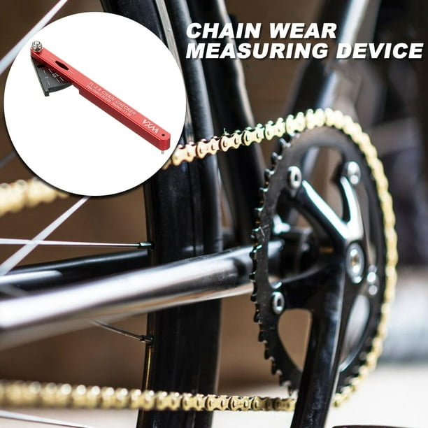 Medidor de cadenas de bicicleta, herramienta de indicador de desgaste de  cadena de aleación de aluminio