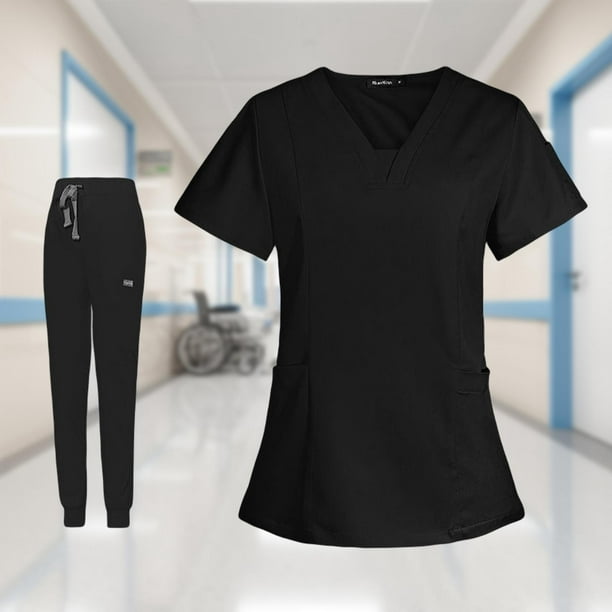 Uniformes de enfermería, conjuntos de batas para mujer, disfraz de  enfermera cómodo para médico, pantalones deportivos superiores para  esteticista de Gris Yinane Uniforme de enfermera