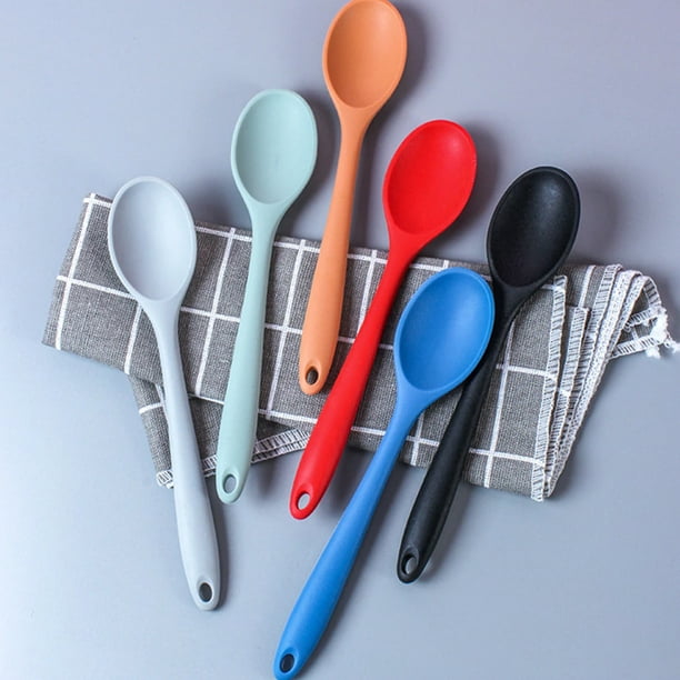 2 cucharas de silicona antiadherentes para mezclar, cucharas de silicona  para cocinar, resistentes al calor, utensilio de cocina para cocina,  hornear
