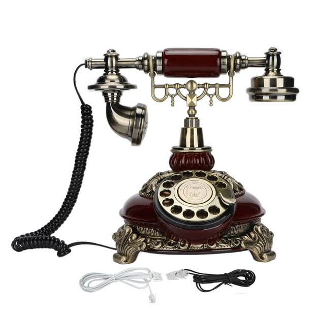 Teléfono Antiguo, Botón Trasero De Moda, Teléfono Con Cable Vintage Con  Auricular Para El Hogar