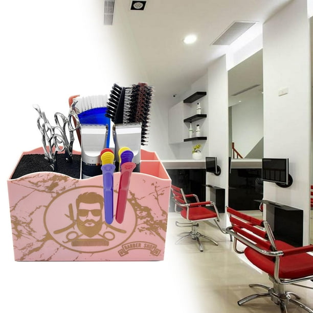 Caja de soporte para tijeras de peluquería, suministros de peluquería,  accesorios para estación de herramientas, organizador de escritorio, clips  de