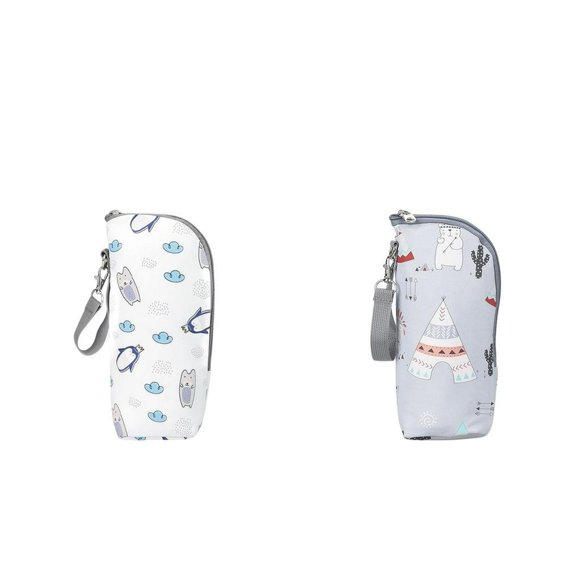  SOIMISS Bolsa térmica para botella de leche, bolsa calentadora  de botellas de leche, bolsa calentadora de biberones, bolsa de aislamiento  para carriola, versión coreana, bolsa térmica para biberones marrón bebé, 3