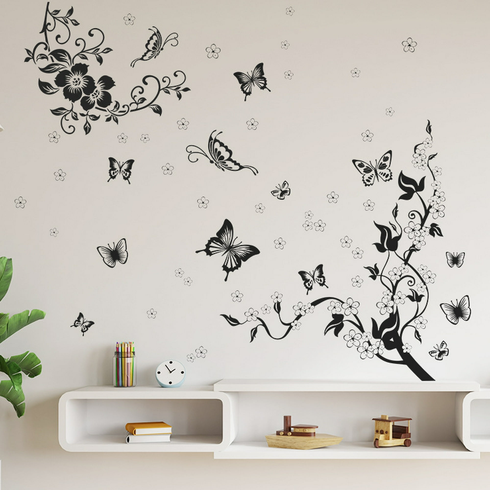 Bonitas pegatinas decorativas de mariposa para pared, calcomanías adhesivas  de vinilo, decoración para dormitorio, mariposas para niños -  México